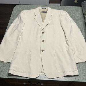 Vintage Structure Men's 100% silk Ivory Blazer